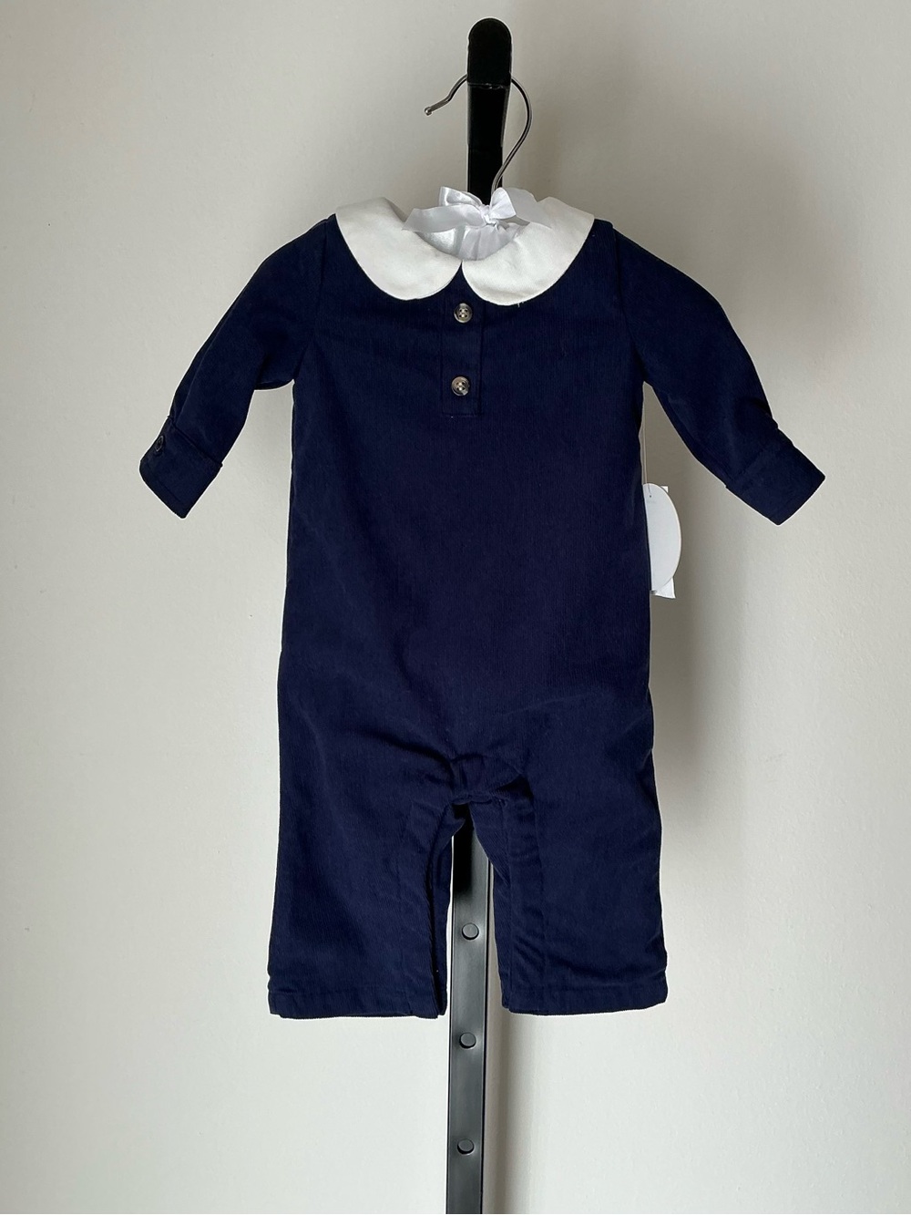🆕 Edgehill Collection | Boys Corduroy One-Piece Romper Peter Pan Collar - NB
